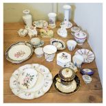 Quantity of 19th/20th Century ceramics including; Royal Crown Derby chocolate cup, cover and saucer,