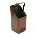 Early to mid 20th Century bentwood coal/log bucket with twin handle and rounded square section body,