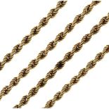 9ct gold rope-link necklace, 18.7g approx