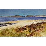 Wendy Roberts (modern) - Watercolour - Tresco Beach, Isles of Scilly, signed lower left, 19cm x 31.