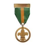 Vintage Scouting Merit Medal with ribbon and bar, name to reverse Miss E.M. Heath and dated 22.4.42,