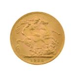 Gold Coin, - George V sovereign 1928, South Africa mint Condition: Some surface wear and