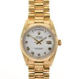 Rolex - Gentleman's 18ct gold Oyster Perpetual Day Date wristwatch, ref: 18038, with 18ct gold