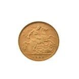 Gold Coin, - Edward VII half sovereign 1905 Condition: Surface wear - heavier on Monarch's side - If