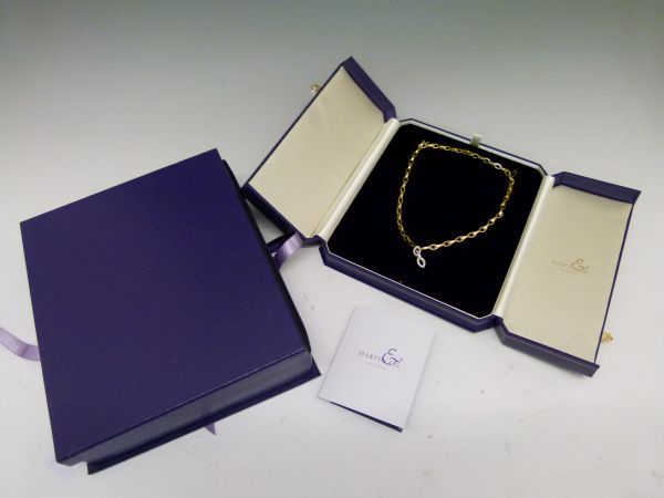 18ct gold chain, with diamond set drop, by Martin & Co of Cheltenham, the three part diamond set - Image 2 of 7
