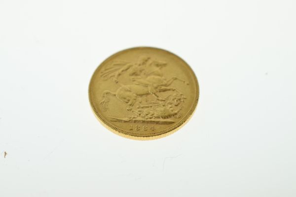 Gold Coin, - Victorian sovereign 1884, young head Condition: Scratching and minor surface wear - - Image 2 of 4