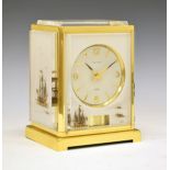 Jaeger LeCoultre Atmos 'Marina' mantel clock, the circular dial with Arabic quarters and baton