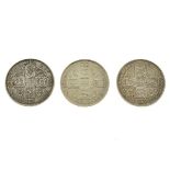 Coins, - Three Victorian Gothic florins 1875, 1880 and 1885 (3) Condition: Slight surface wear and