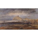 William Evans A.O.W.S. (1809-1858) - Bristol School - Watercolour - Coastal scene with Criccieth