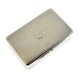 Victorian engine turned silver rectangular snuff box, sponsors mark of Charles Rawlings & William