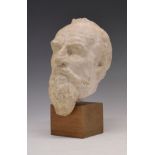 J.Hindmarsh - Plaster bust of Dido Plum on wooden plinth, overall height 37cm Condition: **General