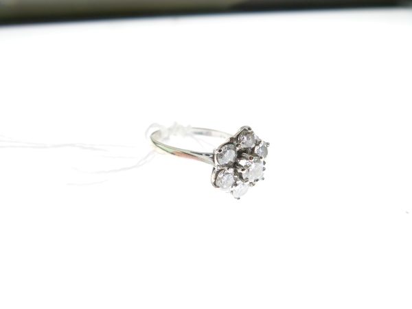 Seven stone diamond 18ct white gold cluster ring, the central brilliant cut of approximately 0.25 - Image 3 of 6