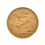 Gold Coin - Victorian sovereign 1888, Jubilee head Condition: Signs of surface wear and scratching -