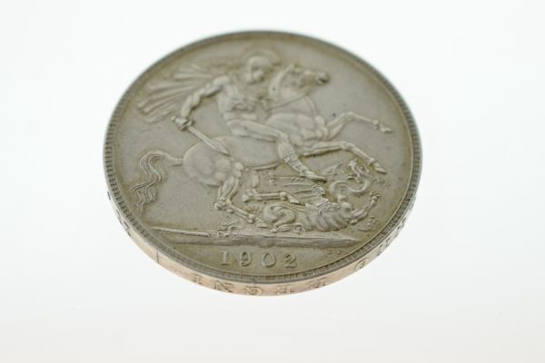 Coins, - Edward VII crown 1902 Condition: Minor surface wear, scratches, text to rim - If you - Image 2 of 7