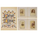 Victorian carte de visite photograph album of approximately 35 cards to include; Tsar Alexander