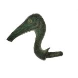 Antiquities - Egyptian bronze head of an Ibis, Late Period - Ptolemaic Period (circa 664-30 B.C.),