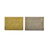 Boxed set of 22ct gold and Britannia Standard silver replica stamp issues, commemorating The
