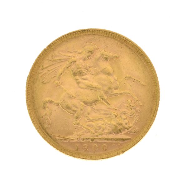 Gold Coin - Victorian sovereign 1900, old head Condition: Surface wear and scratching - If you