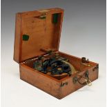 Early 20th Century mahogany-cased sextant, John Lilley & Son, London, having a brass and silvered