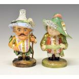 Two Royal Crown Derby 'Mansion House Dwarf' figures, 'Auction of Elegant Household Furniture',
