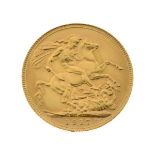 Gold Coin, - George V sovereign 1917, Perth mint Condition: Surface wear and some scratching - If