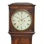Early to mid 19th Century Scottish mahogany-cased eight day painted dial longcase clock of small