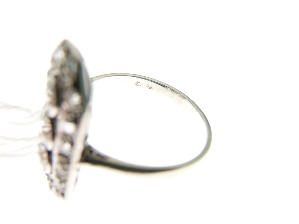 Diamond panel ring, the white mount indistinctly marked, the three principal graduated central - Image 4 of 5