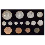 Coins, - Royal Mint George VI 1937 specimen coin set, the fifteen coins including Maundy money set