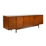 Modern Design - IB Kofod Larsen for G-plan, large 1960's teak sideboard, having five graduated