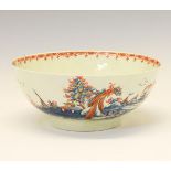 Late 18th Century porcelain slop bowl, possibly Liverpool, circa 1770-80, decorated in Imari colours