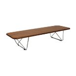 Modern Design - Herman Miller manufactured platform bench or low table, the rectangular hardwood top
