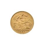Gold Coin, - Edward VII half sovereign 1907 Condition: Surface wear - heavier on Monarch's side - If