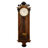 Late 19th Century rosewood-cased Vienna wall clock, S. Glink, Pesten, the 6.5-inch white Roman