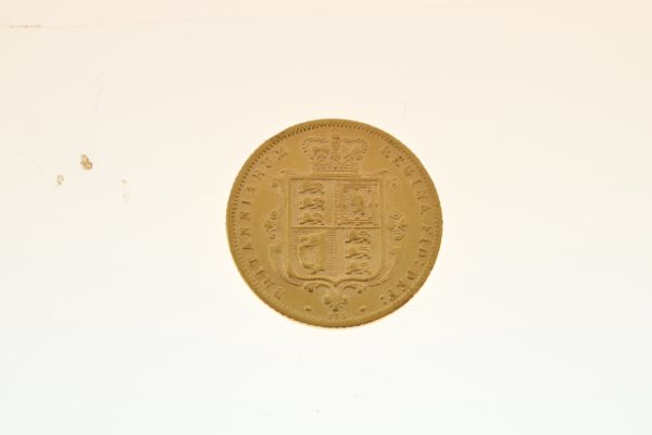 Gold Coin, - Victorian half sovereign 1873, young head, shield back Condition: Some surface wear - - Image 3 of 4