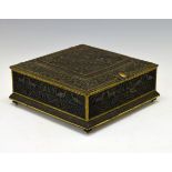 Late 19th Century French cast metal jewellery casket, A.B. Paris, decorated in Medieval style with