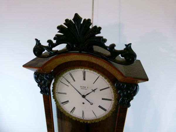 Late 19th Century rosewood-cased Vienna wall clock, S. Glink, Pesten, the 6.5-inch white Roman - Image 3 of 7