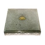 Middle Eastern interest - Iranian white metal presentation box, bearing the crest of Pahlavi