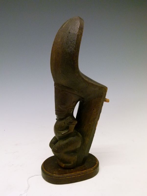 Ethnographica - Rare Marquesas Islands carved hardwood stilt step or tapuva'e, late 18th or early - Image 2 of 8