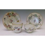 Four items of late 18th Century Bristol porcelain comprising a 'trembleuse' saucer of wavy edged