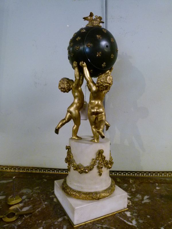 Late 19th Century French gilt metal and alabaster figural mantel clock, Samuel Marti, Paris, the - Image 4 of 6
