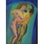Elizabeth Hunter (b. 1935) - Oil on canvas - 'The Embrace', 65cm x 45.5cm Artist Resale Right may