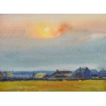 Paul Lewis (b. 1967) - Watercolour - Sunset over Carnyorth, signed in pencil lower right, entitled