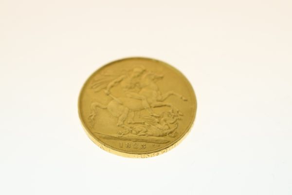 Gold Coin, - George IV double sovereign 1823 Condition: Signs of surface wear and scratching, - Image 2 of 5