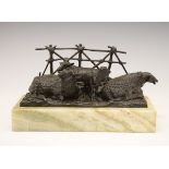 Jean Baptiste Barre, (1811-1896) - 19th Century French cast patinated bronze group of three sheep