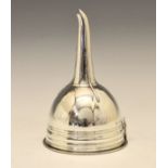 George III silver wine funnel and strainer with contemporary presentation inscription to the body,