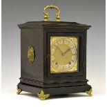 Early 20th Century German ebonised two-train mantel or bracket clock, Winterhalder & Hoffmeier,