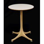 Modern Design - George Nelson for Vitra, circular occasional table, the white Formica laminate top