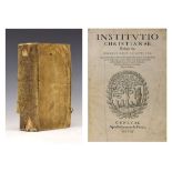 Calvin, John, - Institutio Christianae Religionis - Geneva 1612, in vellum binding Condition: