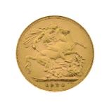 Gold Coin, - George V sovereign 1920 Condition: Some surface wear, heavier on the Monarch's side -
