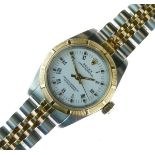 Rolex - Lady's yellow metal and steel Oyster Perpetual Chronometer wristwatch, ref:76233, serial